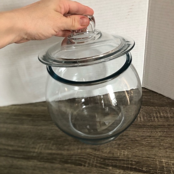 Vtg Clear Glass Cookie Jar with Lid - Picture 2 of 11